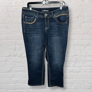 LANE BRYANT - Blue Washed Cropped Capri Jeans - Size Women’s 14